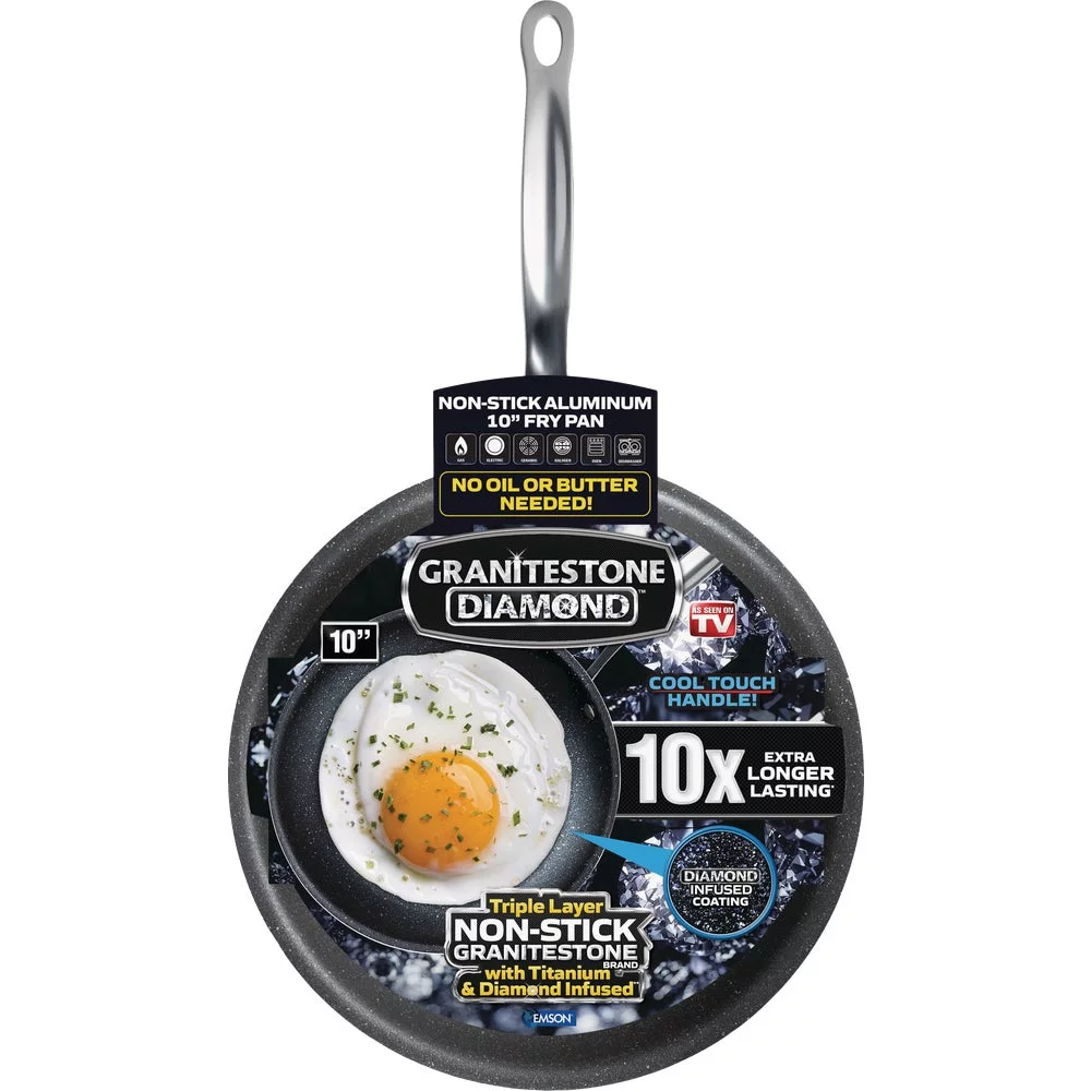 1 PK, GraniteStone Diamond 10 In. Non-Stick Round Fry Pan