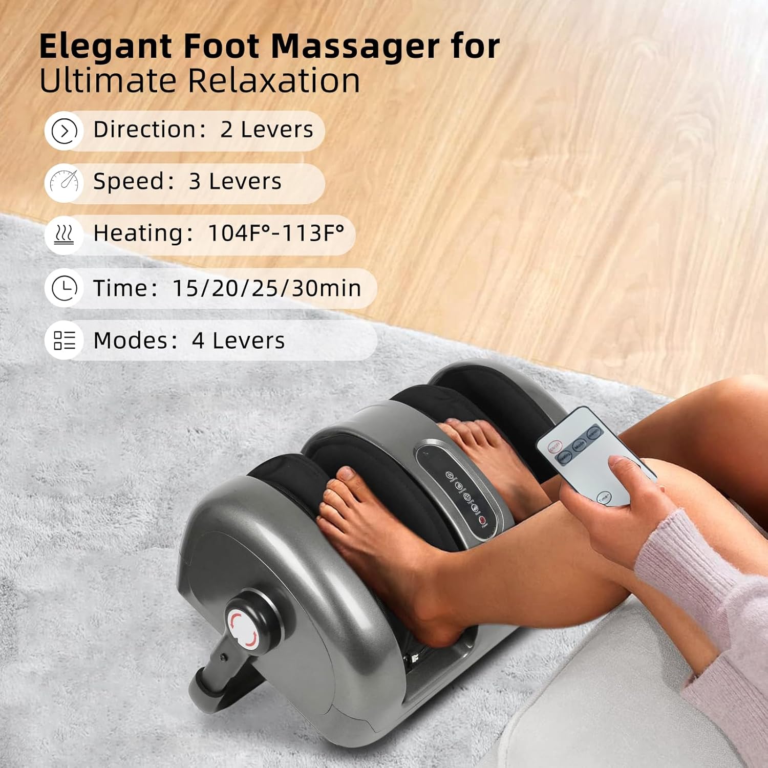 Shiatsu Foot Massager with Heat, Deep Tissue Massage Electric Massage for Feet Calf Arm Muscle Relax, Feet Massager for Circulation and Pain Relief