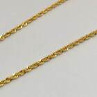 18K Solid Gold Rope Chain Necklace Men Women - Genuine 18k Gold - All Sizes