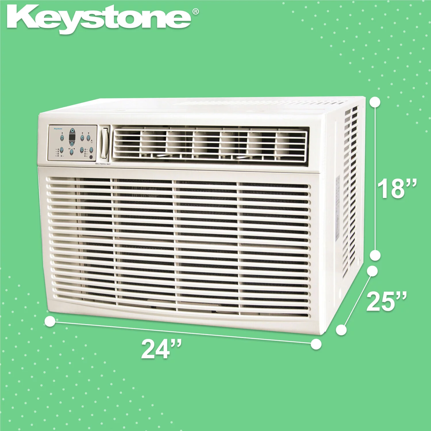 Keystone 25,000/24,700 BTU 230V Window/Wall Air Conditioner with 16,000 BTU Supplemental Heat Capability