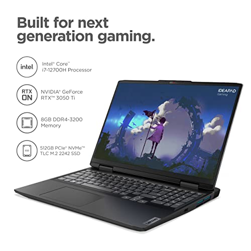 Lenovo IdeaPad Gaming 3 Laptop: Ryzen 5 5600H, RTX 3050 Ti, 256GB SSD, 8GB RAM, 15.6'' Full HD 120Hz Display, Windows 11 Black