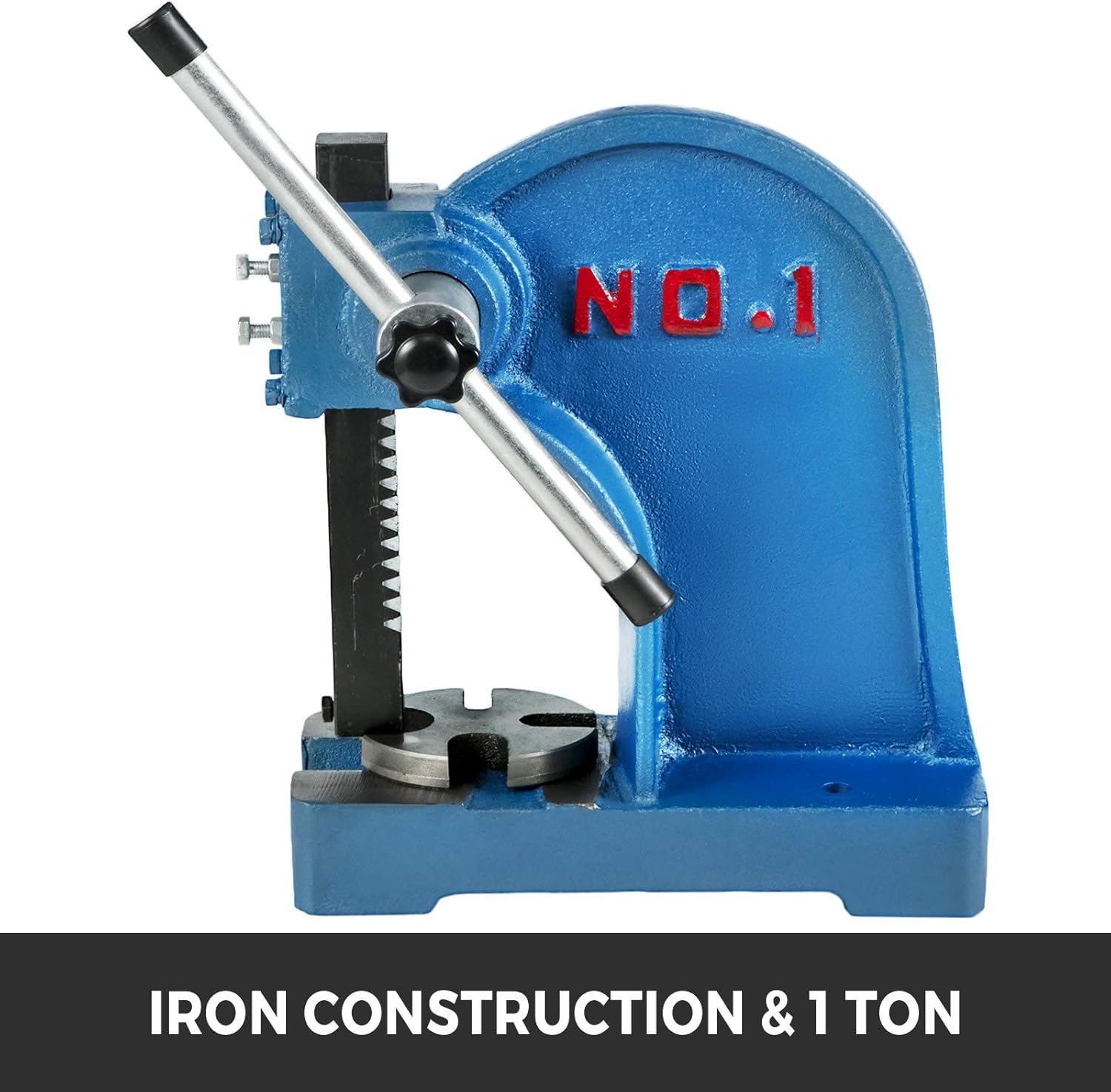 BestEquip Manual Arbor Press 1 Ton, Heavy Duty Arbor Press with 4-5/8 Inch Maximum Height, Manual Desktop Arbor Press Cast Iron Material, for Riveting Punching Holes