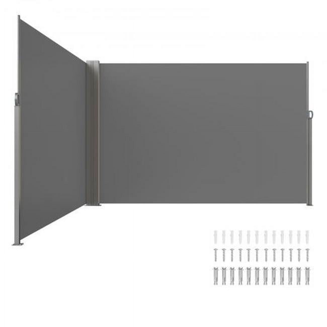 Vevor KSSCP200X600QPNQGV0 79 x 236 in. Outdoor Privacy Screen Retractable Side Awning, Grey