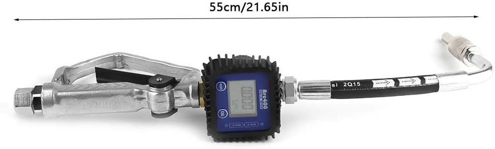 Digital Oil Control Valve Meter Nozzle, 1/2 inch NPT Inlet Pressure 1500 Psi 100 Bar Digital Fuel Oil Lubricant Nozzle Fueling Nozzle with Flow Meter