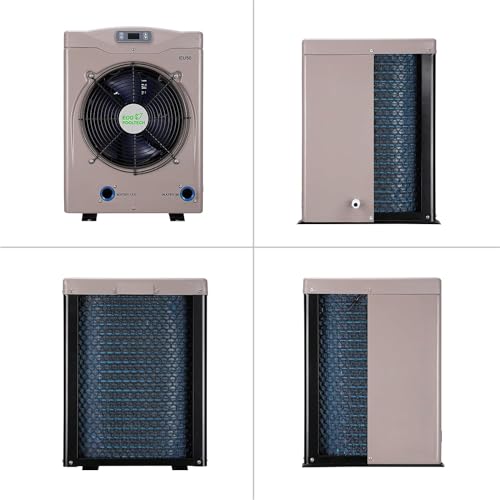 Above Ground Pool Heater, Up to 5000gallons Swimming Pool Heat Pumps, Fits 8/11/15 Foot Pools Electric Pool Water Heaters, Max Output 16184BTU/hr, 110V~120V/60Hz