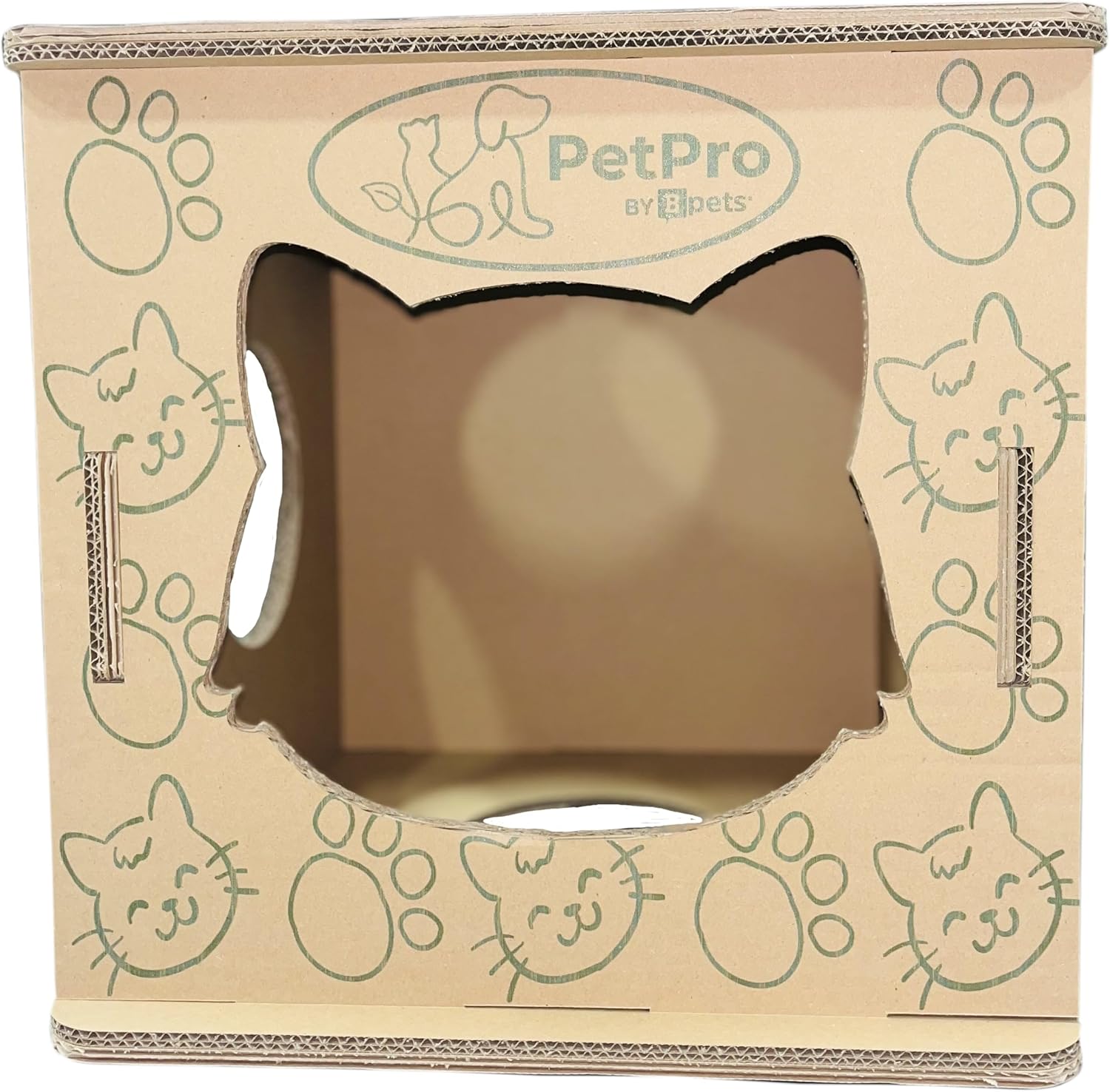 Cat House - Corrugated Cardboard Cat House for Indoor Cats, Cat Scratcher House, Indoor Cat Condo, Scratching Box, Easy Assembly Lightweight Eco-Friendly Cat Furniture, Cat Cardboard House