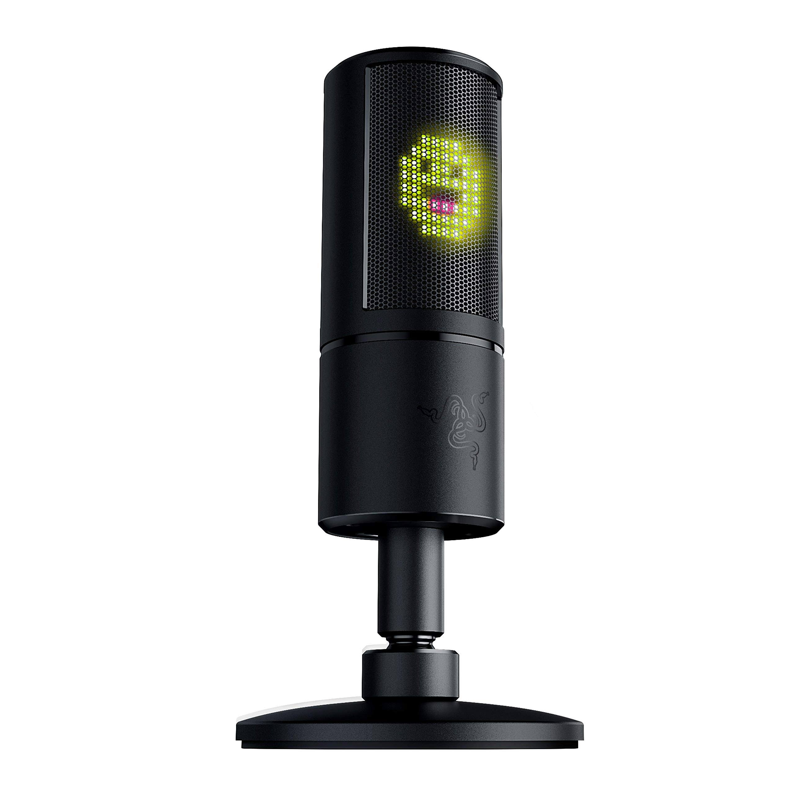 Razer Seiren Emote Streaming Microphone: 8-Bit Emoticon LED Display - Stream Reactive - Hypercardioid Condenser Mic