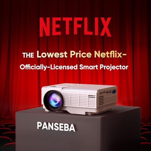 Projector with Two-way Bluetooth, Mini Projector with Projector Screen, Full HD 1080P Portable Video Projector, Home Movie Projector Compatible with HDMI/USB/Smartphone