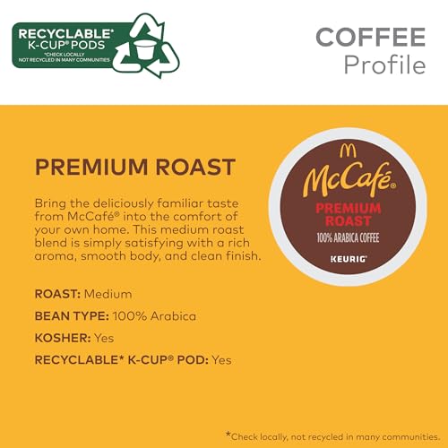 McCafe Premium Roast Coffee, Keurig Single Serve K-Cup Pods, Medium Roast, 96 Count