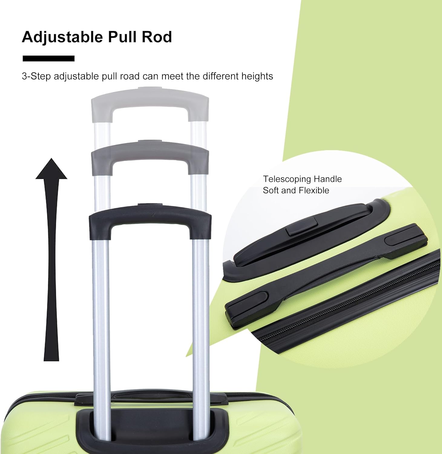 4 Piece Luggage Sets Travel Suitcase, Large Capacity Lightweight Luggage Sets with TSA Lock & Spinner Wheels, Clearance Carry On Luggage Suitcase Set (GREEN, 4 piece luggage set)