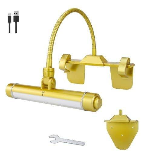 Cordless Picture Light, Rechargeable Display Lamp, Clip on Painging Frame, Led Art Light with Timer, Dimmable Painting Light 3 Lighting Modes for Dart Board