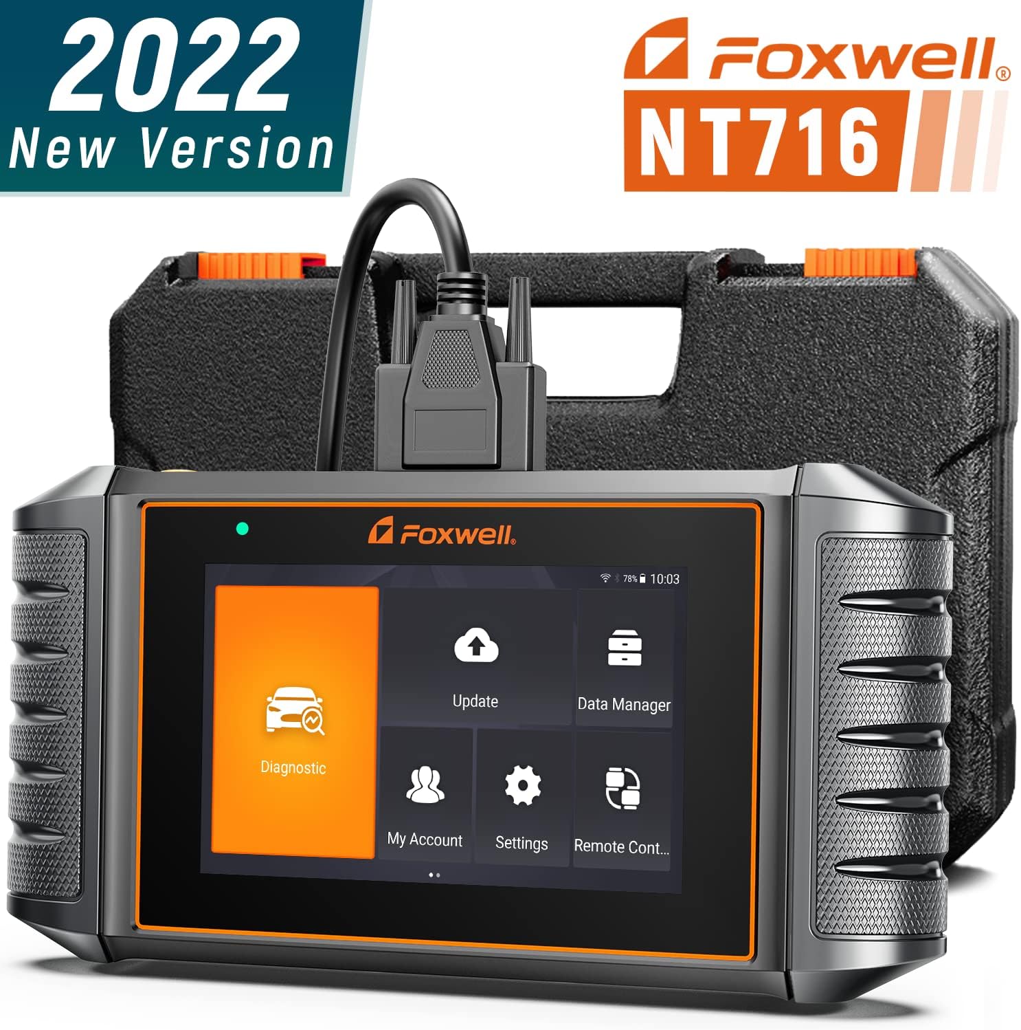 FOXWELL NT716 OBD2 Scanner ABS Code Reader, Auto Bleed Scan Tool SRS Transmission Engine Scanner Car Diagnostic Tool EPB TPMS SAS TPS Oil Reset, Android 9.0 Touchscreen, Lifetime Upgrade