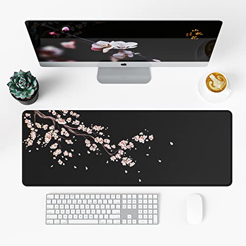 ETZ Mouse Pad Gaming Large Desk Pad (31.5 x 11.8 x0.12 inch) Washable Keyboard Pad Laptop Desk Mat, Japanese Mouse Pad with Anti-Slip Rubber Base, Extended Mouse Pad for Office & Home.