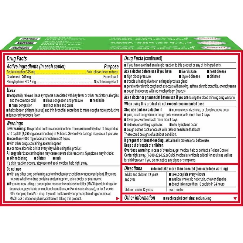 Tylenol Sinus Congestion and Pain Severe Daytime 24 Caplets - 3 Pack