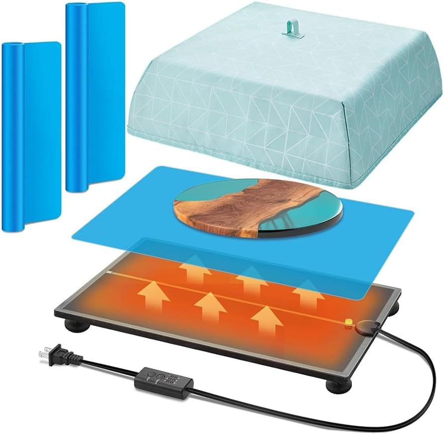 Resin Heating Leveling Board for Epoxy Resin Set 16.5in X 11in Adjustable Self Leveling Table for DIY Resin Molds Supply