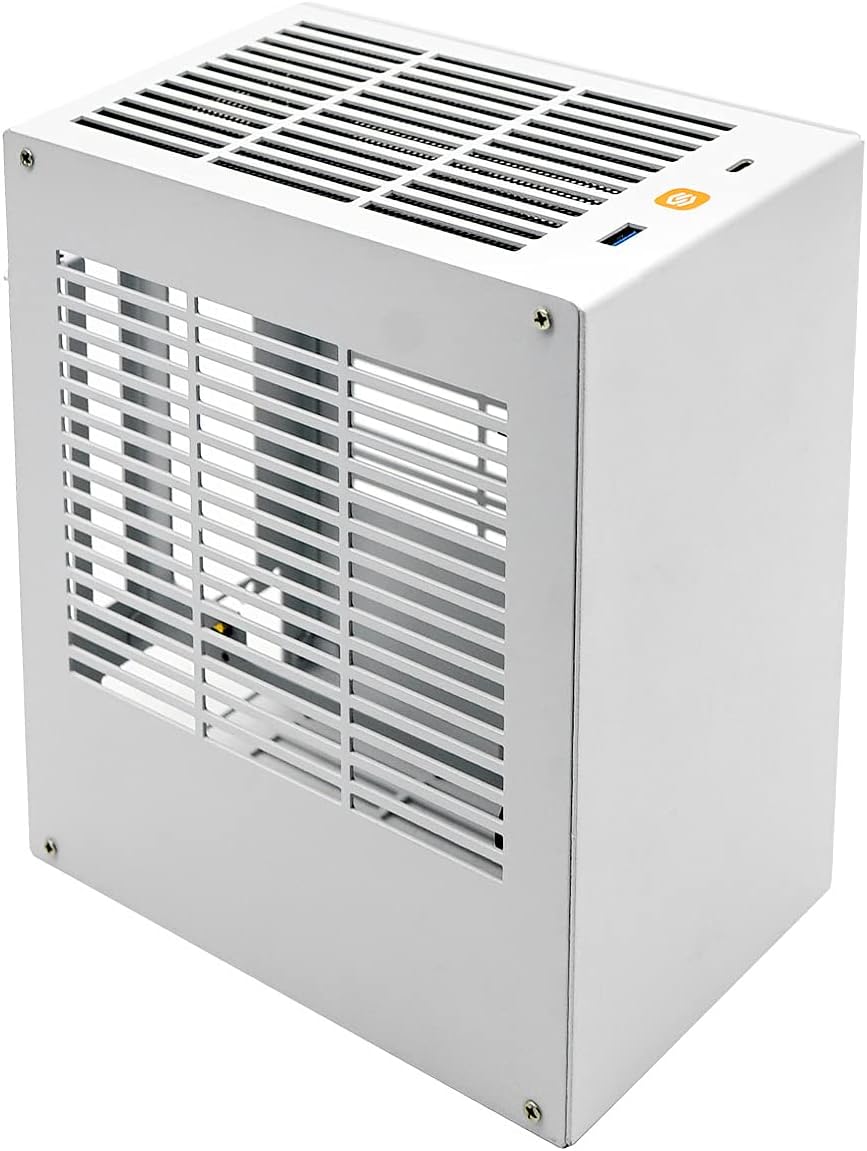 SGPC Itx Mini Case - K39 (Steel),1U Power Supply,Front I/O USB & Type-C Port,Include GPU PCIE Riser,2 Handle can be Installed,Vented Panel - 2 Steel & 1 Acrylic Side Panels / 5L SFF Case