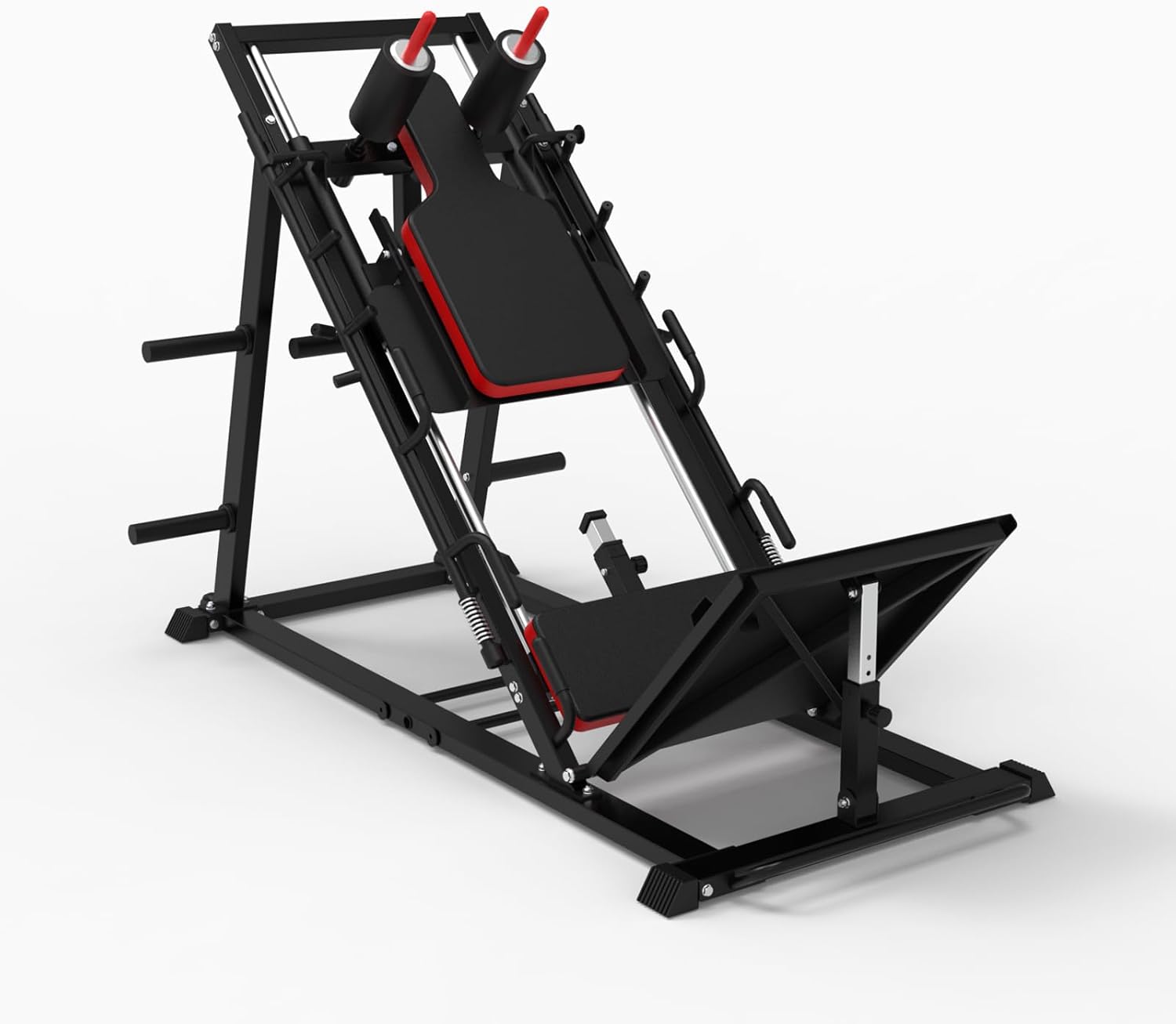 Leg Press Hack Squat Machine Combo, Hack Squat Leg Press Machine with Weight Storage Posts, Professional Adjustable Leg Exercise Machine with Linear Bearing for Full Lower Body Workout Home Gym