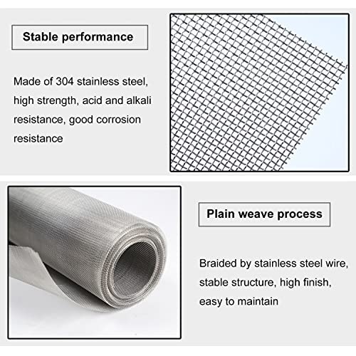 304 Stainless Steel Woven Wire Stainless Steel Woven Wire 30 Mesh Fine Screen Mesh Home Kitchen Filter Stainless Steel Air Vent Mesh for Air Bricks