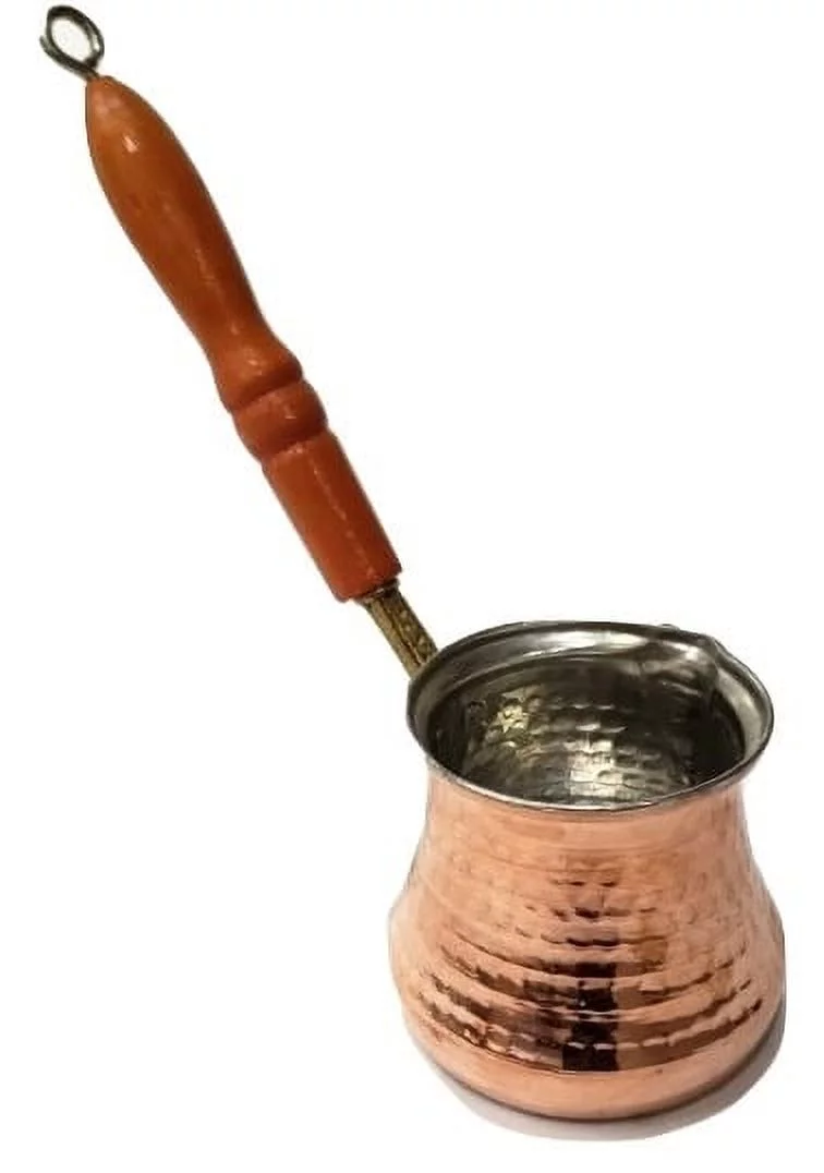 1 Piece of Hand Hammered Copper Turkish Coffee Pot Vintage Ibrik Jazva Briki