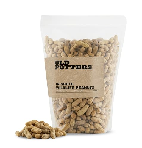 Old Potters Wildlife Shelled Peanuts, 10 lbs for Birds, Squirrels, and Wildlife. USA Grown Non-GMO, Organic Small Farm, Raw Shelled Peanuts. Wildlife Grade.