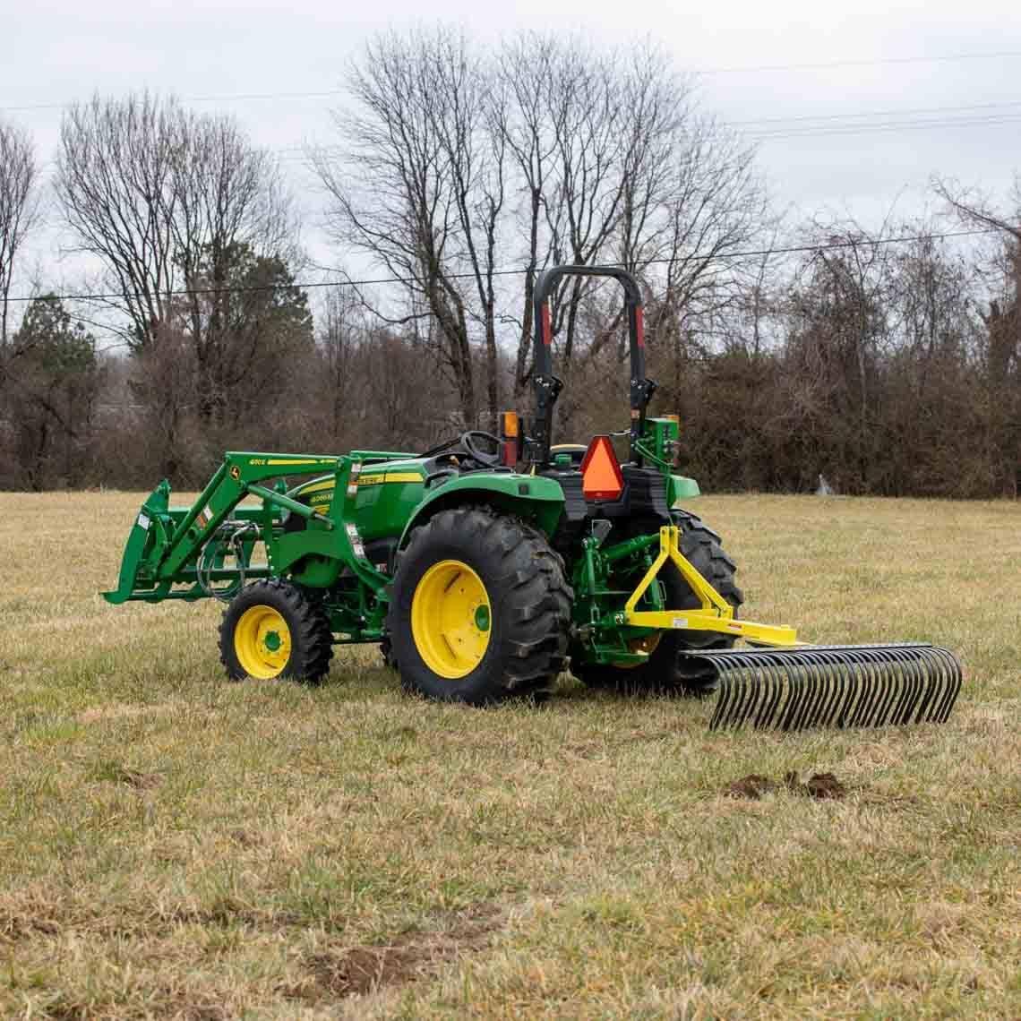 Titan Attachments 6 Landscape Rake for Compact Tractors, Quick Hitch Compatible