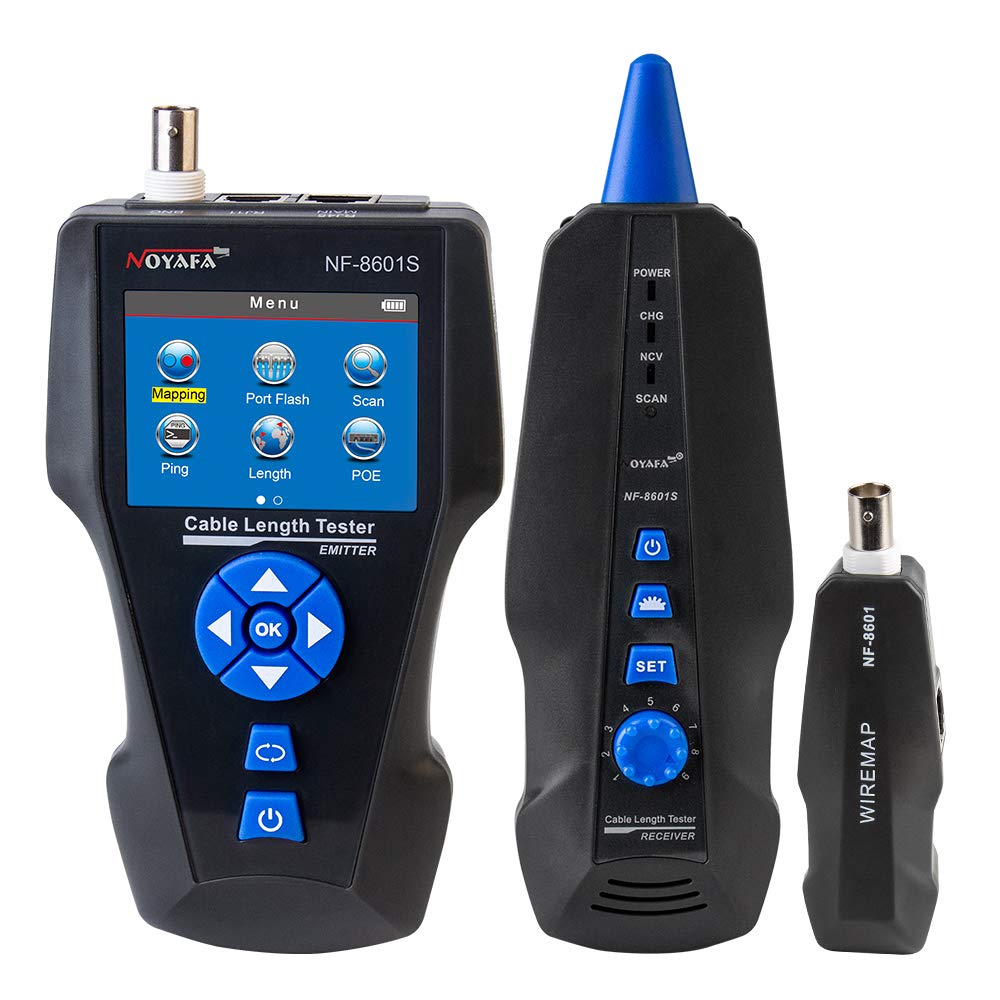 NOYAFA Network Cable Tester,NF-8601S TDR Wire Tester Rj11 Rj45 BNC Multifuncation Ethernet LAN Cable Tester, Precise Breakpoint Test, with PING / POE