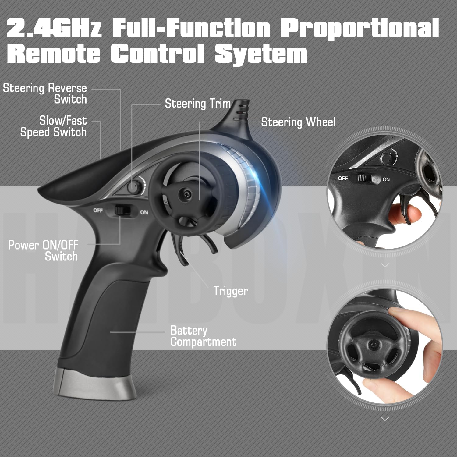 HAIBOXING 1:18 Scale All Terrain RC Car 18859, 36 KPH High Speed 4WD Electric Vehicle with 2.4 GHz Remote Control, 4X4 Waterproof Off-Road Truck with Two Rechargeable Batteries