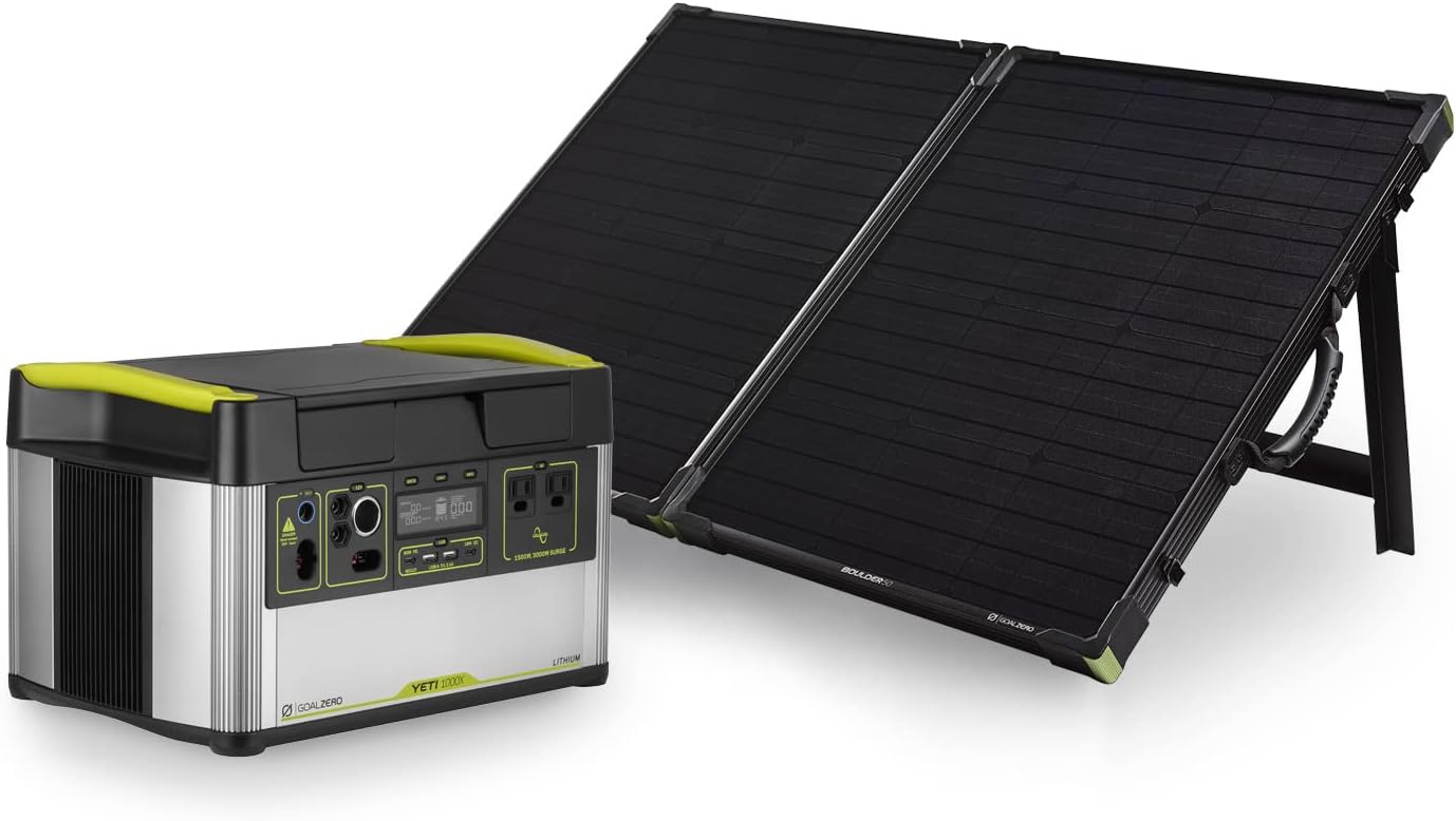 Goal Zero Yeti 1000X Solar Kit with Boulder 100 Briefcase