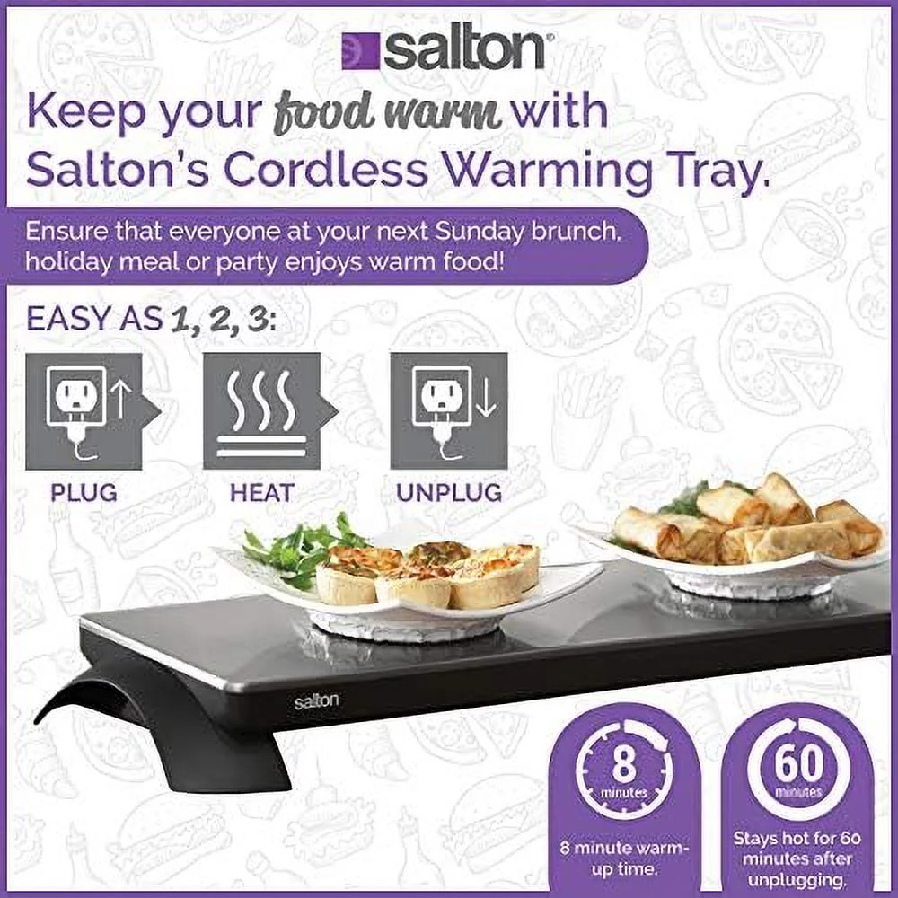 Cordless Warming Tray By | Medium Electric Hot Plate | Cooking, Serving & Warming Tray | 23-3/4” X 7-3/4” Hot Plate