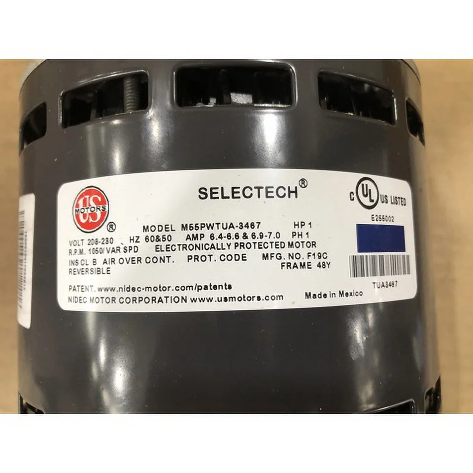 US MOTORS MOT19175 1 HP DIRECT DRIVE ECM BLOWER MOTOR 208-230/50-60/1 RPM 1050 VARIABLE SPEED 209126