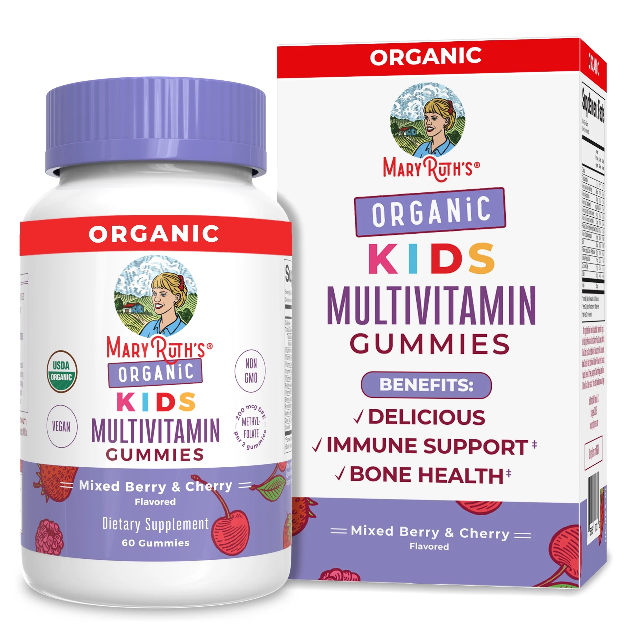 MaryRuth's | USDA Organic Kids Multivitamin Gummies for Ages 4+ | Gummy Vitamins | Vegan, Non-GMO | 60 Count