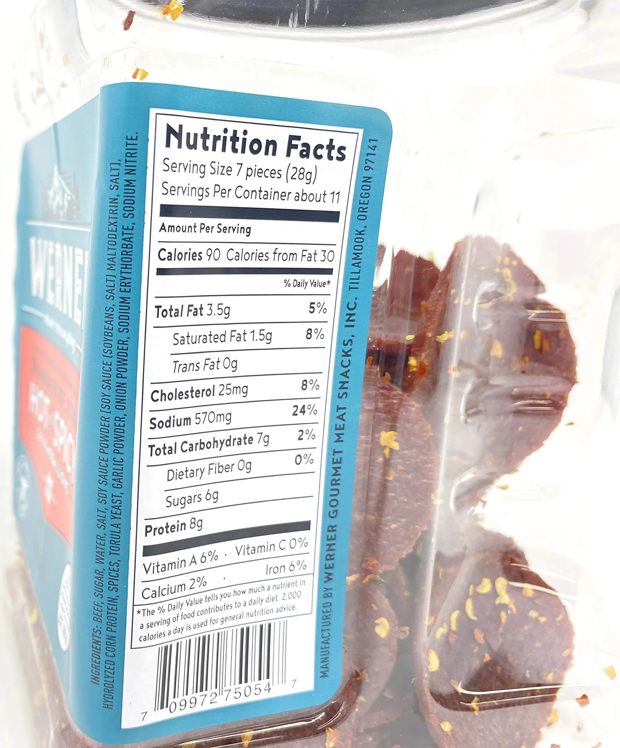 Werner Gold Medallions 80 Count Beef Jerky - 11.8 Oz - Protein Snack (Hot)