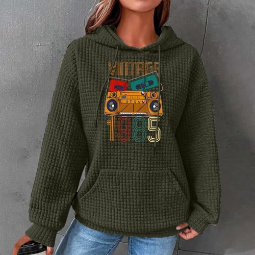 Womens Tops Casual Long Sleeve Pullover Hoodies Loose Fitness Fashion Clothes with Pocket 2024 Fall Winter