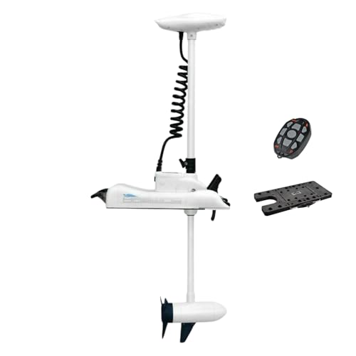 HASWING Electric Trolling Motor – Cayman 12V 55LB 48 Inch Shaft Bow Mount Boat Fishing Saltwater Freshwater with Remote Control 50700-120B