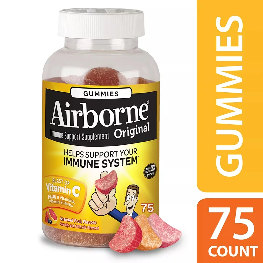 Airborne Immune Support Supplement, 75 Gummies