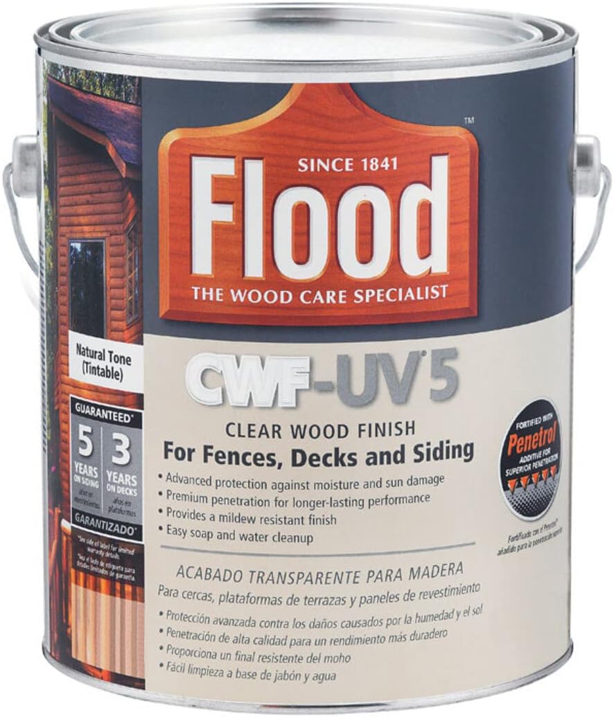 Flood CWF-UV 5 Matte Natural Water-Based Wood Finish 1 gal.