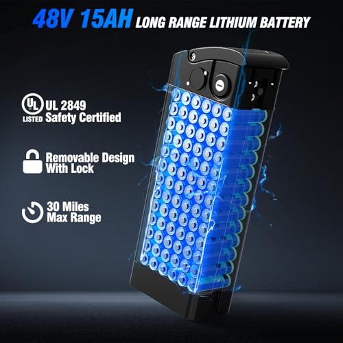 2 Seater Electric Bike for Adults,Mini Bike 500/750 Motor,28MPH,48V/15AH Removable Battery,25-30Miles 16