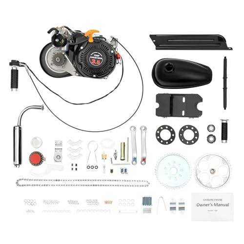 100cc 4-Strok Bicycle Engine Kit,Single Cylinder Gas Motorized Motor Bike Modified Engine Scooter,3600rpm Bike DIY Modified Engine Kit (Chain)