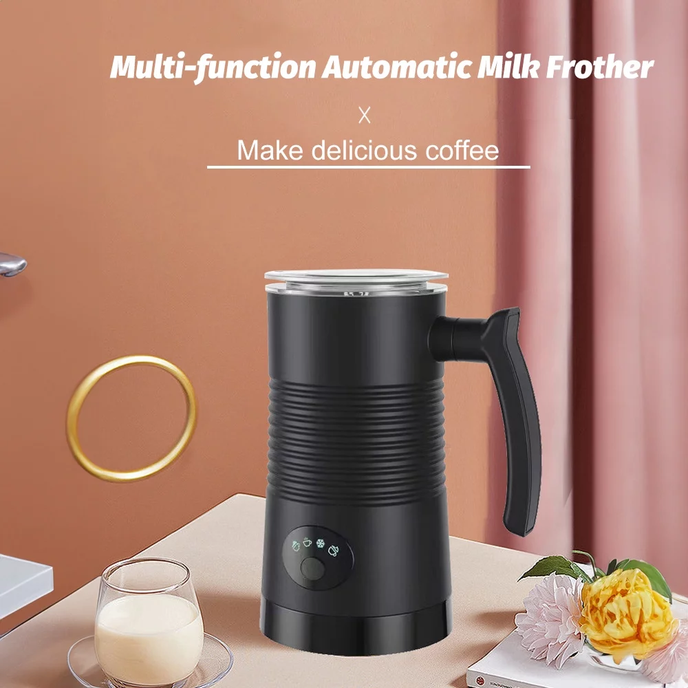 Walmeck Milk Frother 4 in 1 Hot/Cold Foam Maker 400W Detachable Non-Stick Interior 11.84oz/350ml Electric Automatic Milk Frother and Steamer for Coffee Hot Milk