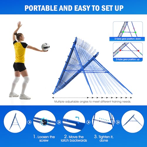 Volleyball Baseball Rebounder Net, Softball Rebounder Pitchback Net Quick Adjustments, Quick Adjustments Lacrosse Bounce Back Practice Equipment, Ideal for Outdoor Indoor and Backyard Training