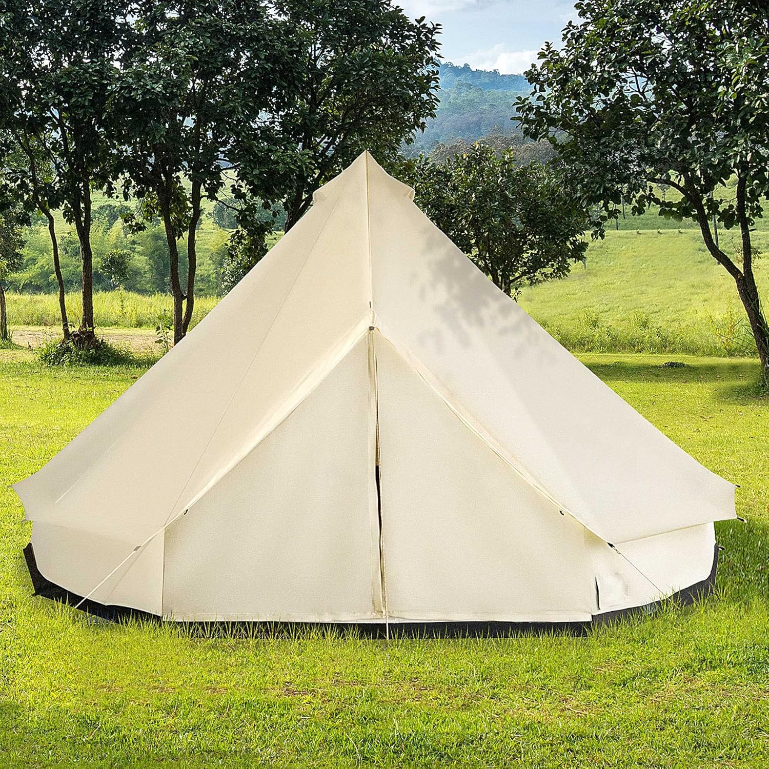 Outsunny 10-Person Waterproof Camping Tent Yurt with Unique Style, Spacious Interior, & Breathable Waterproof Design, 16.4' x 16.4' x 9.8'