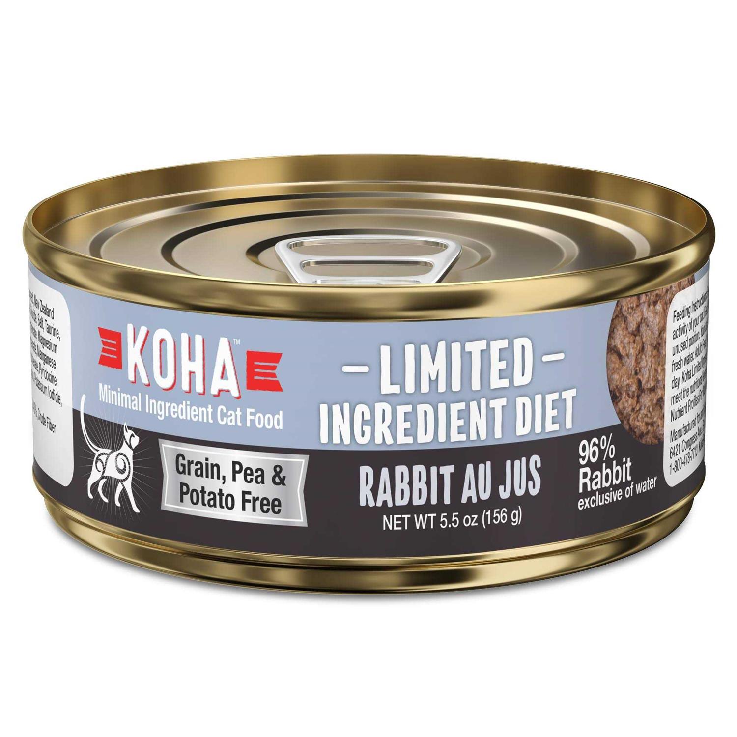 Koha Limited Ingredient Diet Rabbit Pate for Cats Single Meat Wet Cat Food for Sensitive Stomachs - Pet Supplies online store