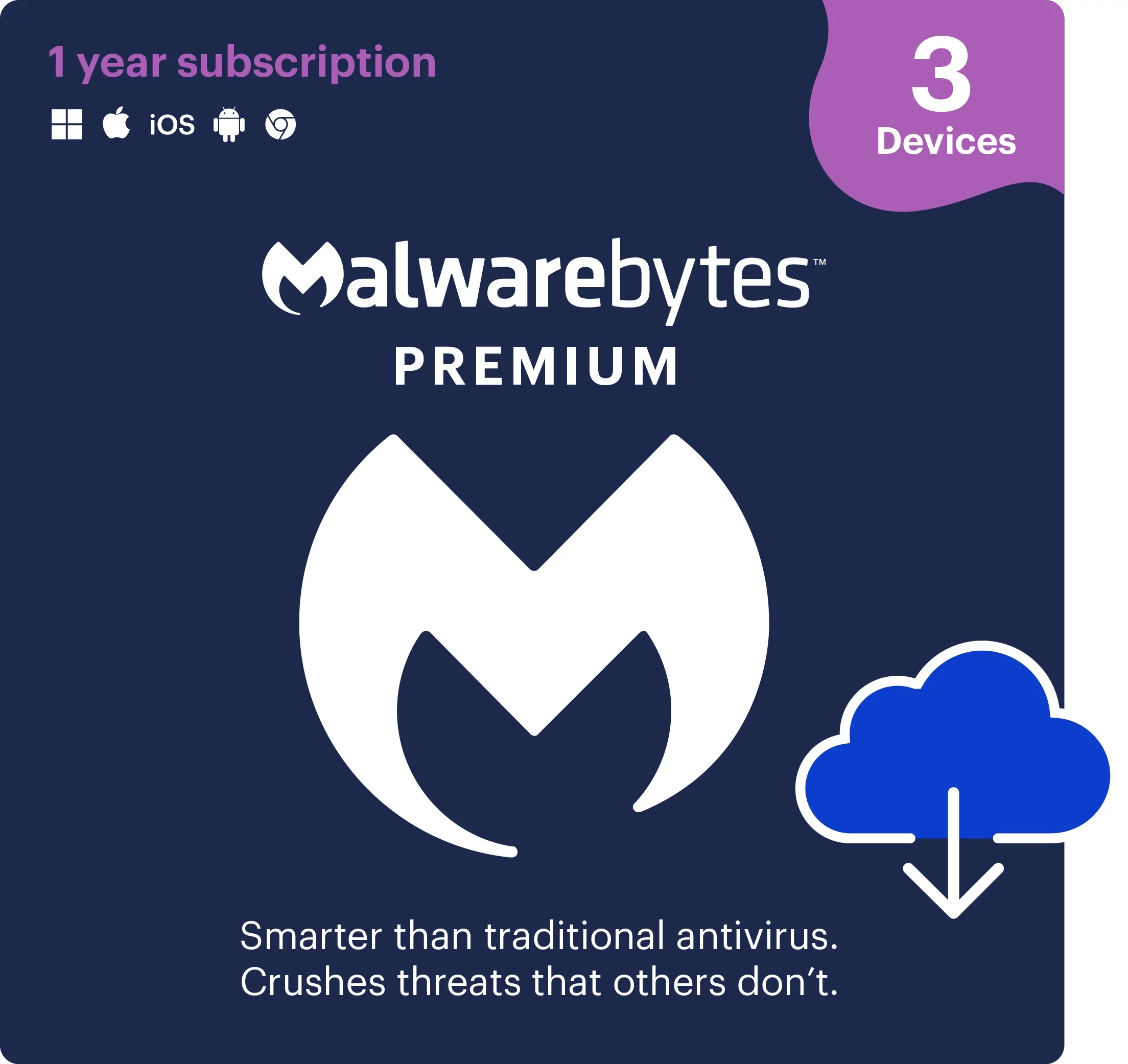 Malwarebytes Premium 3-Device 1-Year Subscription [Download]