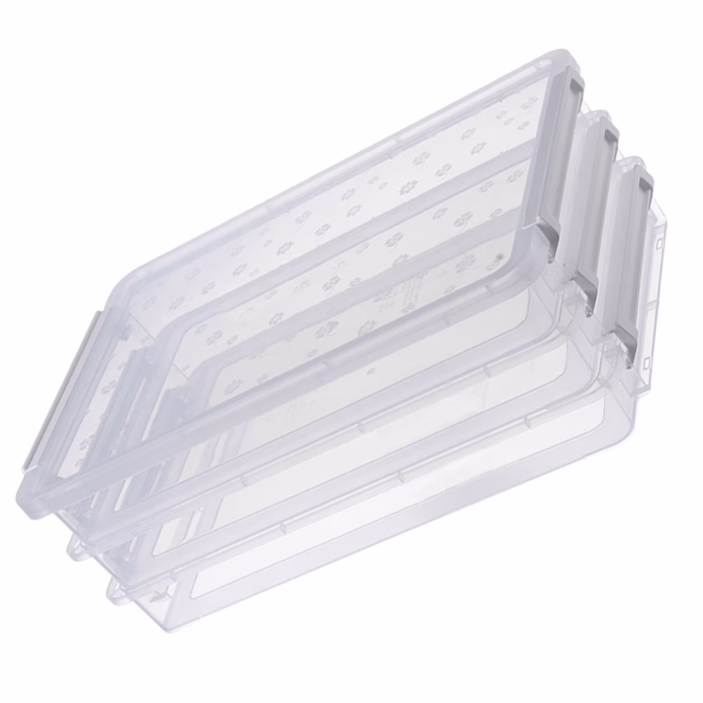 2pcs Multilayers Transparent Storage Box Clear Plastic Document Paper Filling Case