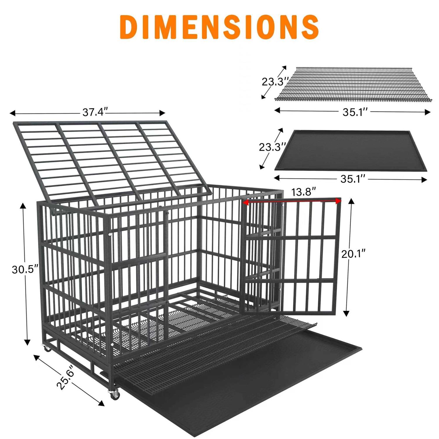 Boldbone 48/38 inch Heavy Duty Dog Crate for Large Dogs Dog Kennels and Metal Wire Cages - Pet Supplies online store