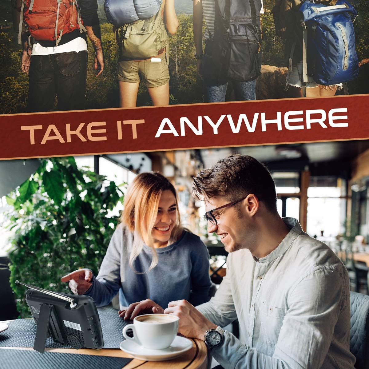 Tyler 7 Portable TV LCD Monitor Rechargeable Battery Powered Wireless Capability HD-TV, USB, SD Card, AC/DC, Remote Control Built In Stand Small For Car Kids Travel