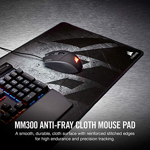 Corsair MM300 - Anti-Fray Cloth Gaming Mouse Pad - High-Performance Mouse Pad Optimized for Gaming Sensors - Designed for Maximum Control - Medium, Multi, Model Number: CH-9000106-WW