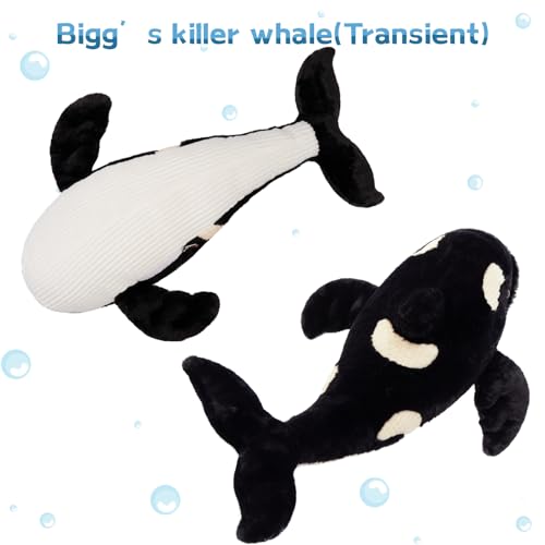 MorisMos 31.5Inch Orca Stuffed Animal, Sea Animal Orca Whale Plush Soft Killer Whale Shark Stuffed Animal Orca Fish Doll for Kids Boys Girls