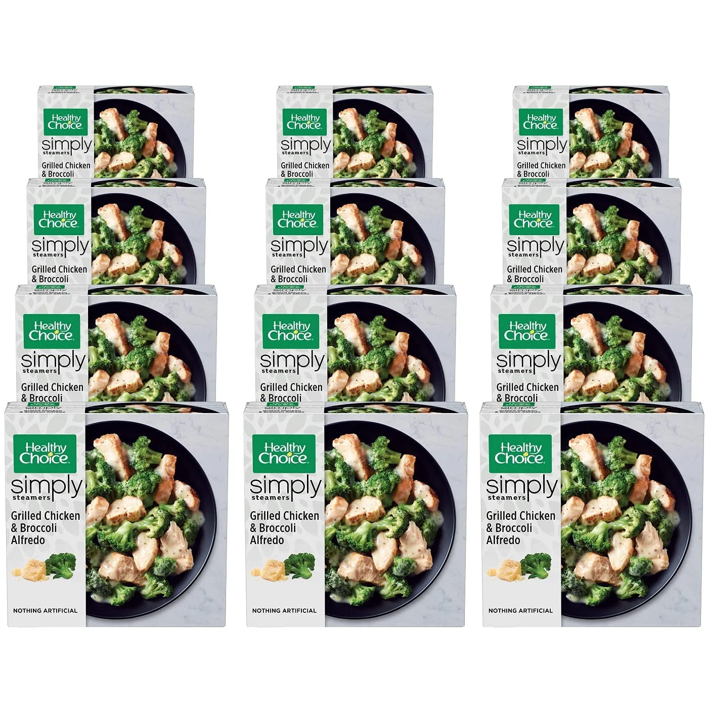 Healthy Choice Simply Steamers Grilled Chicken Breasts & Broccoli Alfredo - Frozen Meal - Nothing Artificial - 12 Pack (9.15 Oz Each) - Ready Set Gourmet Donate a Meal Program