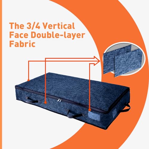 90L Storage Bags, Clothes Storage, Under-bed Storage Containers with Reinforced Handles, Large Capacity Storage Bins, Foldable Storage Organizers for Comforter, Bedding and Toy, No-Smell, 2PCS Grey